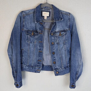 Forever 21 Classic Denim Jean Jacket With Pockets Size Small